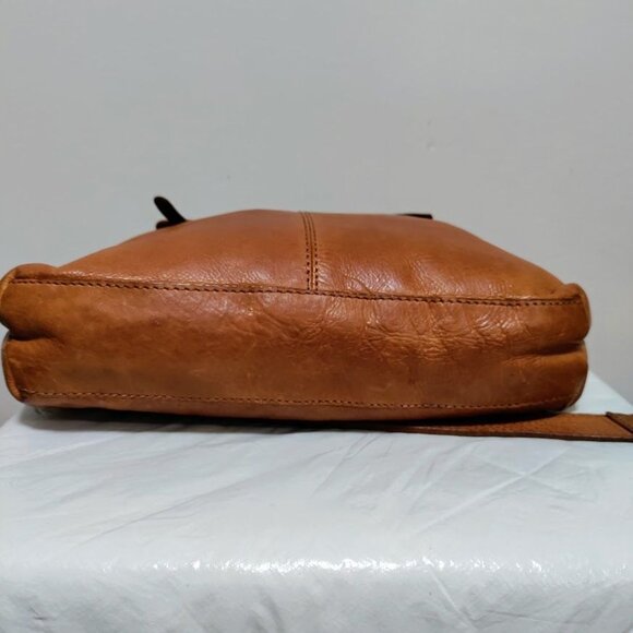 Vilenca Holland Woven Trim Adjustable Straps Leather Crossbody Bag Womens Brown - Picture 4 of 12